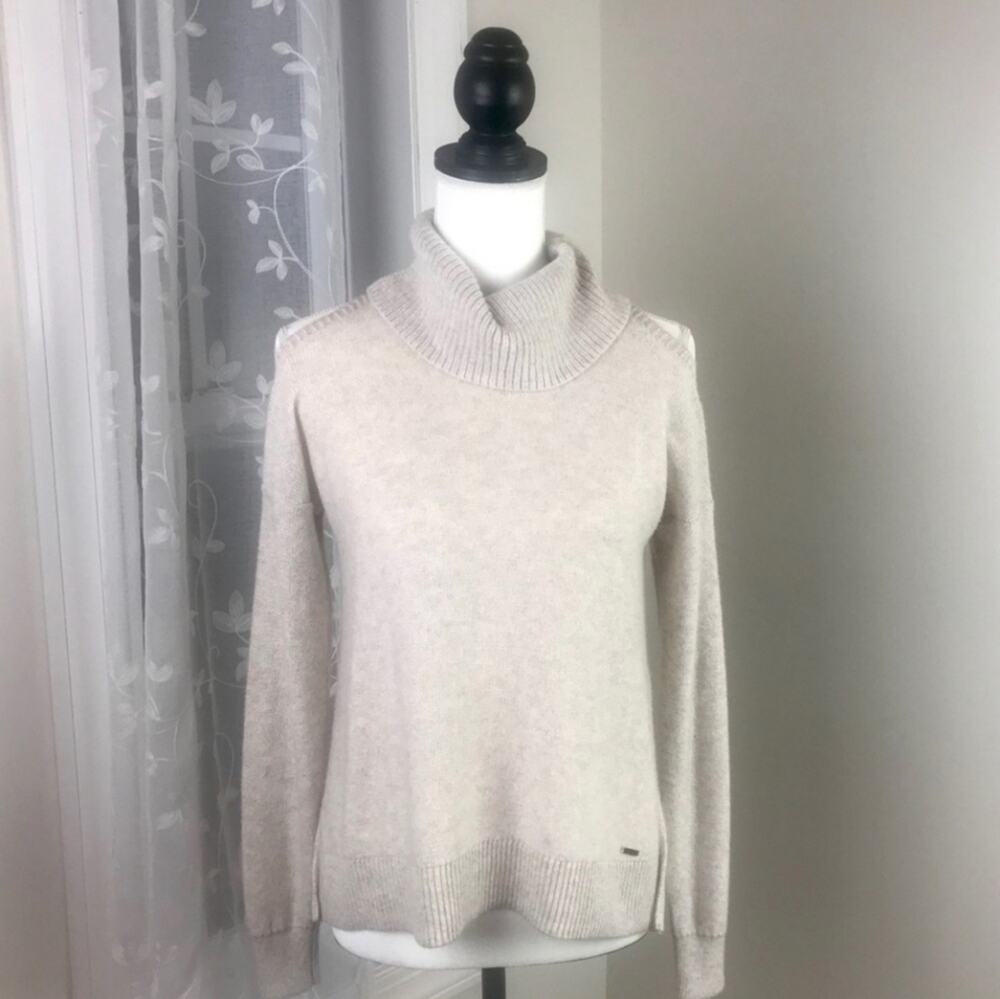 Hollister Cold Shoulder Cowl Neck Cotton Blend Sweater Small